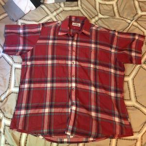 Red button down shirt